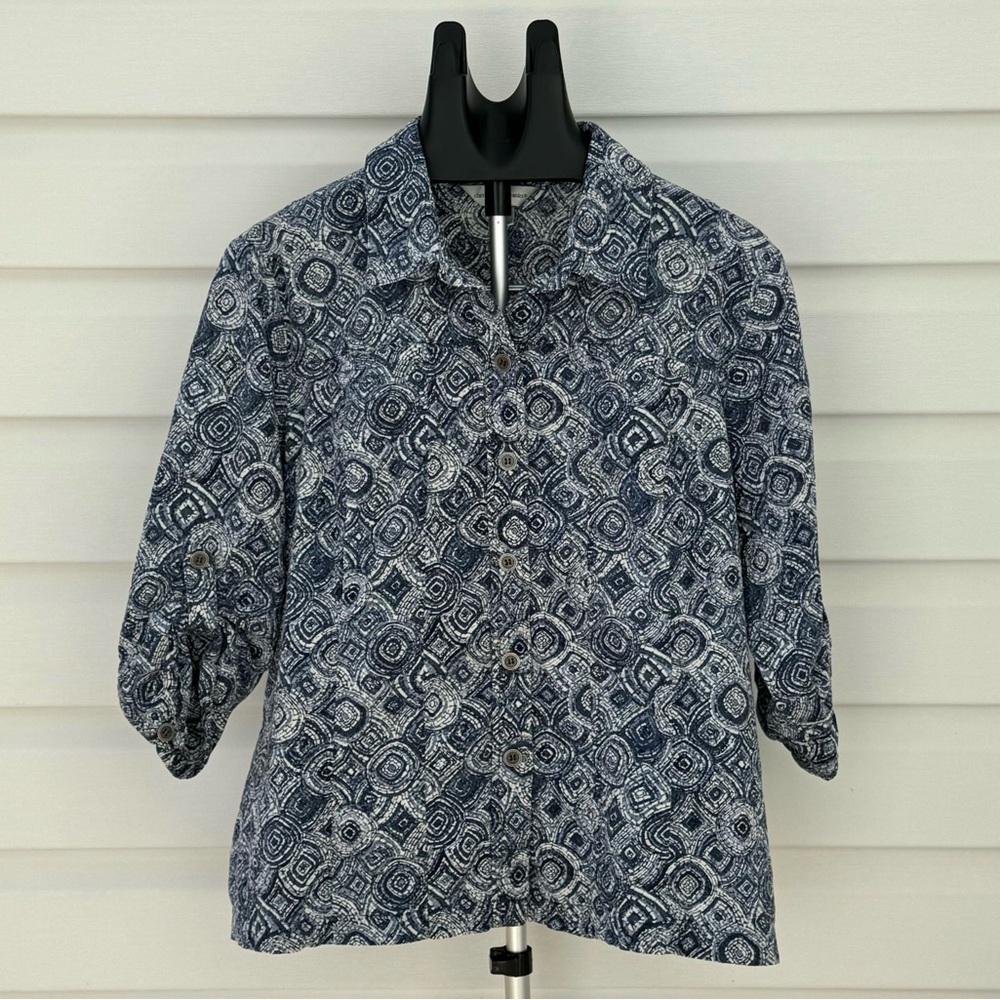 Christopher & Banks Roll Sleeve Top - Picture 2 of 16